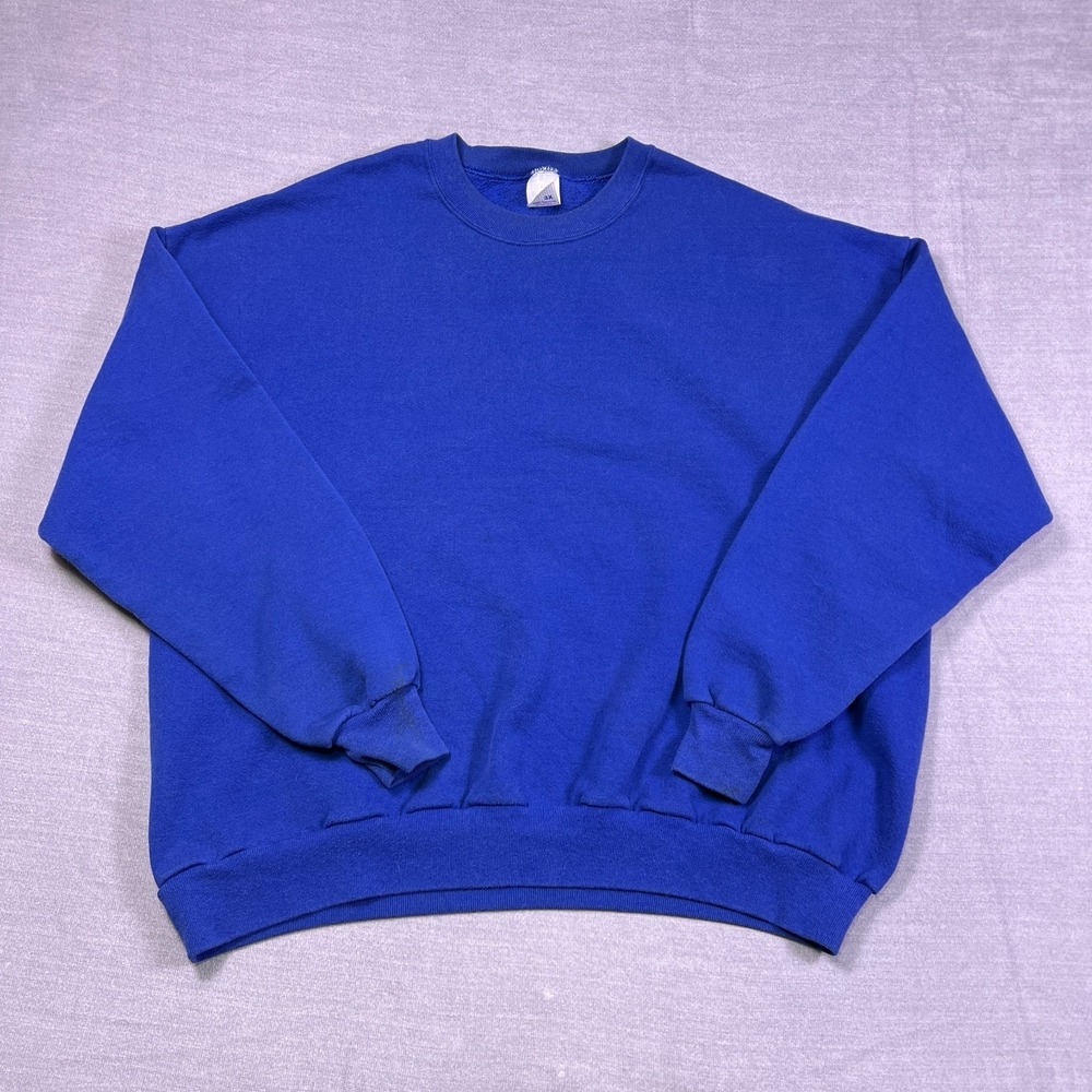 Jerzees Men's Blue Long Sleeve Crewneck Fleece Jumper Pullover Sweatshirt 3X‎